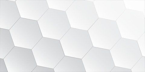 Technological hexagonal background with blue neon illumination