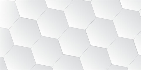 Technological hexagonal background with blue neon illumination
