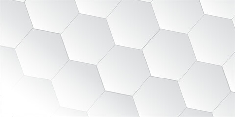 Technological hexagonal background with blue neon illumination