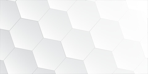 Technological hexagonal background with blue neon illumination