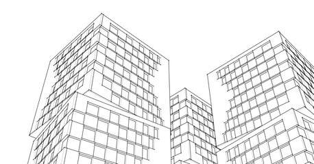 Fototapeta premium abstract modular architecture 3d rendering 
