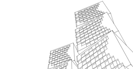 abstract modular architecture 3d rendering	
