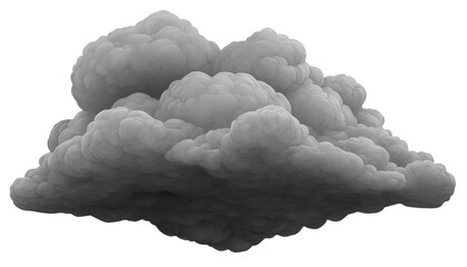 dark grey cloud on isolated transparent background 