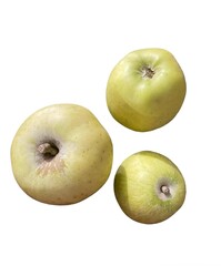 Perfect Fresh Green Apple Isolated on White Background