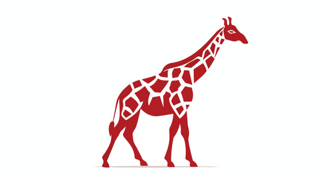 Giraffe logo icon vector silhouette. flat vector