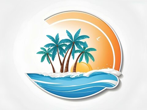 summer beach symbol isolated on white background 