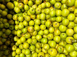 Fresh green jujube fruit background