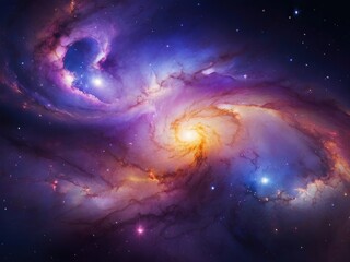 Obraz na płótnie Canvas Nebula and stars in night sky web banner. Space background.