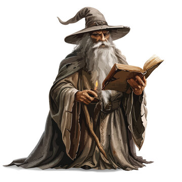 Old Wizard Clipart isolated on white background