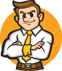Stalwart Sentinel Man Mascot Vector Logo Defending Your Brand's Territory