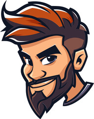 Stoic Strategist Man Mascot Vector Logo Crafting Your Brand's Success