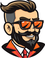 Valiant Voyager Man Mascot Vector Logo Leading Your Brand to New Horizons