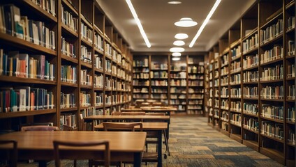 Obraz premium public library interior space