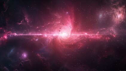 Abstract wallpaper,a pink galaxy with swirling nebulae and stars,background of dark space.