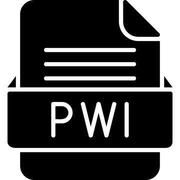 PWI File Format Vector Icon Design