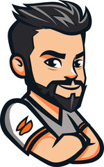 Valiant Voyager Man Mascot Vector Logo Leads Your Brand's Journey
