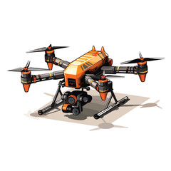 A rugged industrial drone illustration with heavy-d