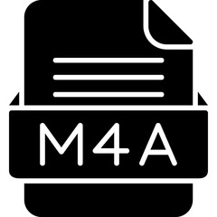 M4A File Format Vector Icon Design