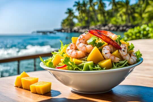 exotic mango and shrimp salad