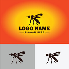 gnat logo vector art icon graphics for business brand icon mosquito logo template - obrazy, fototapety, plakaty