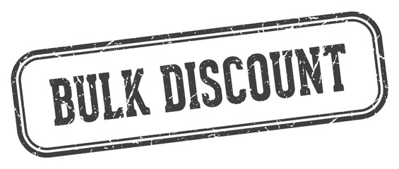 bulk discount stamp. bulk discount rectangular stamp on white background