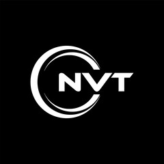 NVT letter logo design with black background in illustrator, cube logo, vector logo, modern alphabet font overlap style. calligraphy designs for logo, Poster, Invitation, etc.