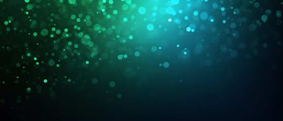 Blue and Green Bokeh Lights on Dark