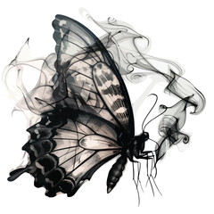 Smoke Butterfly Clipart isolated on white background