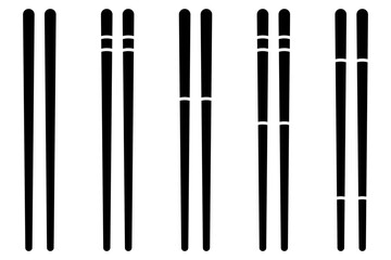 Chopsticks icon set basic simple design