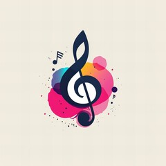 Flat vector logo of a music label 