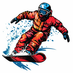 Snowboarding man Clipart