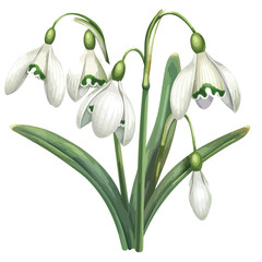 Snowdrop Clipart  isolated on white background