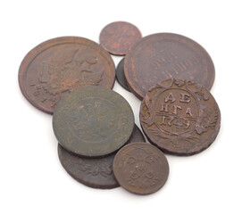 Coins of the Russian Empire isolated. - 761271748