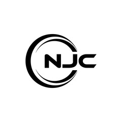 NJC letter logo design with white background in illustrator, cube logo, vector logo, modern alphabet font overlap style. calligraphy designs for logo, Poster, Invitation, etc.