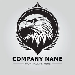 Eagle symbol logo company vector image. illustration of silhouette head eagle