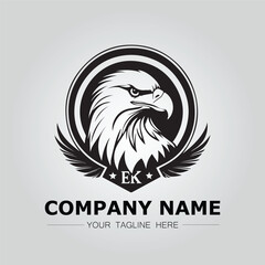 Eagle symbol logo company vector image. illustration of silhouette head eagle