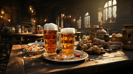 Historical Beer Scene: Vintage or historical beer-related installation.