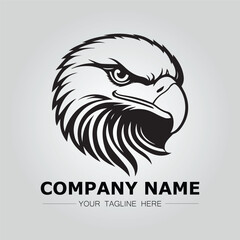 Eagle symbol logo company vector image. illustration of silhouette head eagle