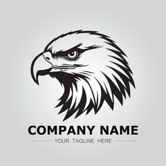 Eagle symbol logo company vector image. illustration of silhouette head eagle