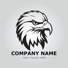 Eagle symbol logo company vector image. illustration of silhouette head eagle