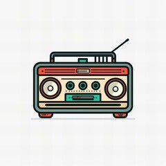 Flat vector logo of a radio