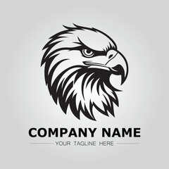 Eagle symbol logo company vector image. illustration of silhouette head eagle