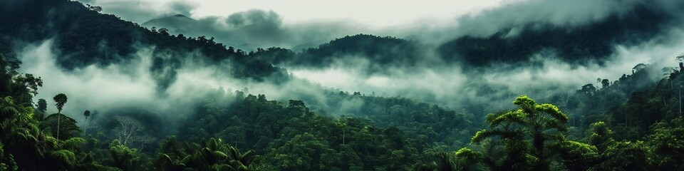 Tropical Rainforest Landscape Panorama