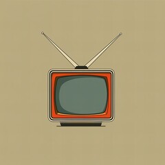 Flat vector logo of a television 