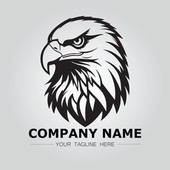 Eagle symbol logo company vector image. illustration of silhouette head eagle