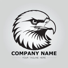 Eagle symbol logo company vector image. illustration of silhouette head eagle