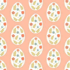 Easter eggs simple seamless pattern. Easter eggs, Easter symbol, decorative vector elements.