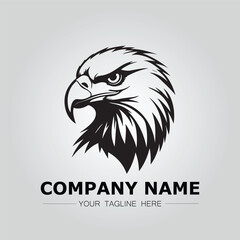 Eagle symbol logo company vector image. illustration of silhouette head eagle