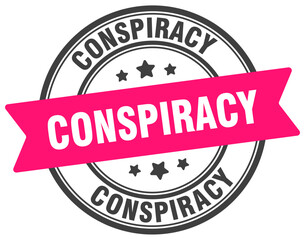 Obraz premium conspiracy stamp. conspiracy label on transparent background. round sign
