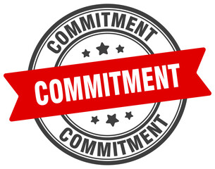 commitment stamp. commitment label on transparent background. round sign